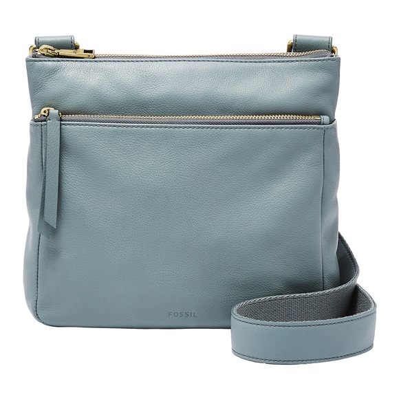 FOSSIL Steel Blue Corey Leather Crossbody Bag - Picture 1 of 2